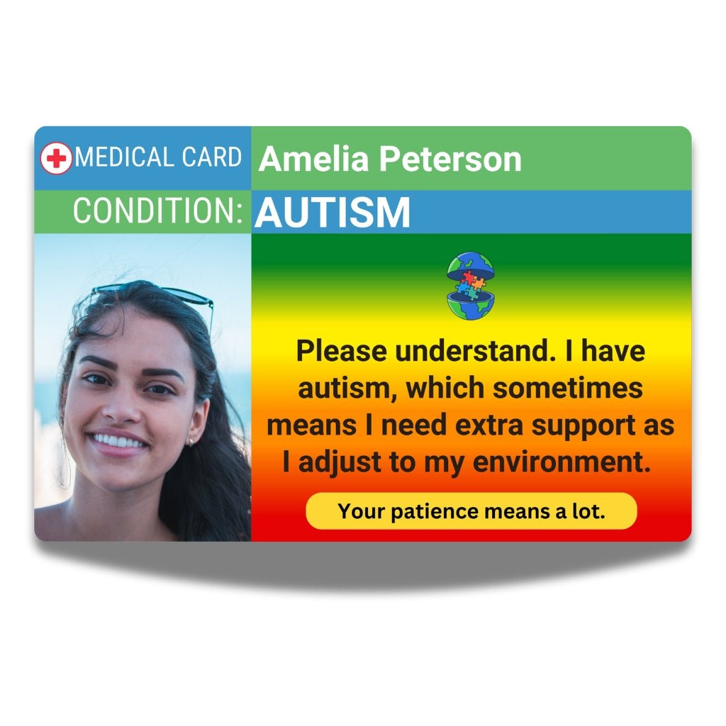 SIMPLECARD Autism Medical ID Card - Personalised ICE Awareness Card.