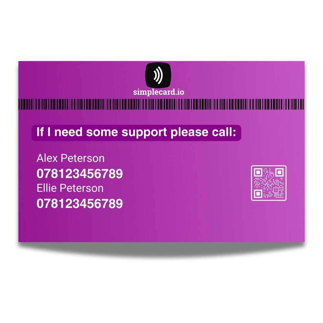 SIMPLECARD Aphasia Medical ID Card - Personalised ICE Awareness Card.