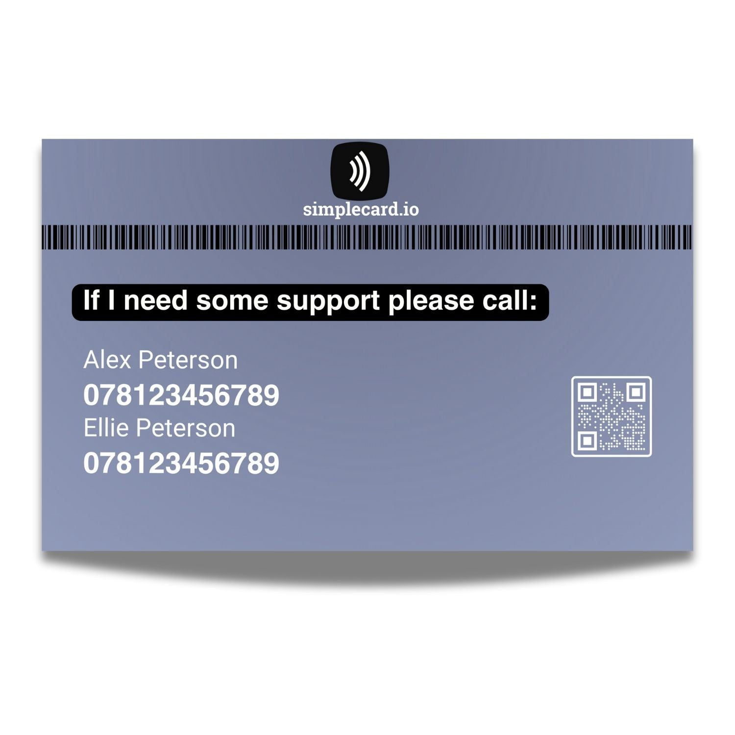 SIMPLECARD Hidden Disability Medical ID Card - Personalised ICE Awareness Card.