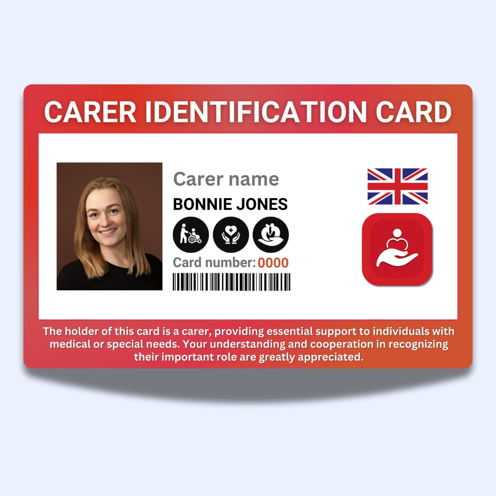 SIMPLECARD Carer Medical ID Card – Personalised Emergency Disability Badge.