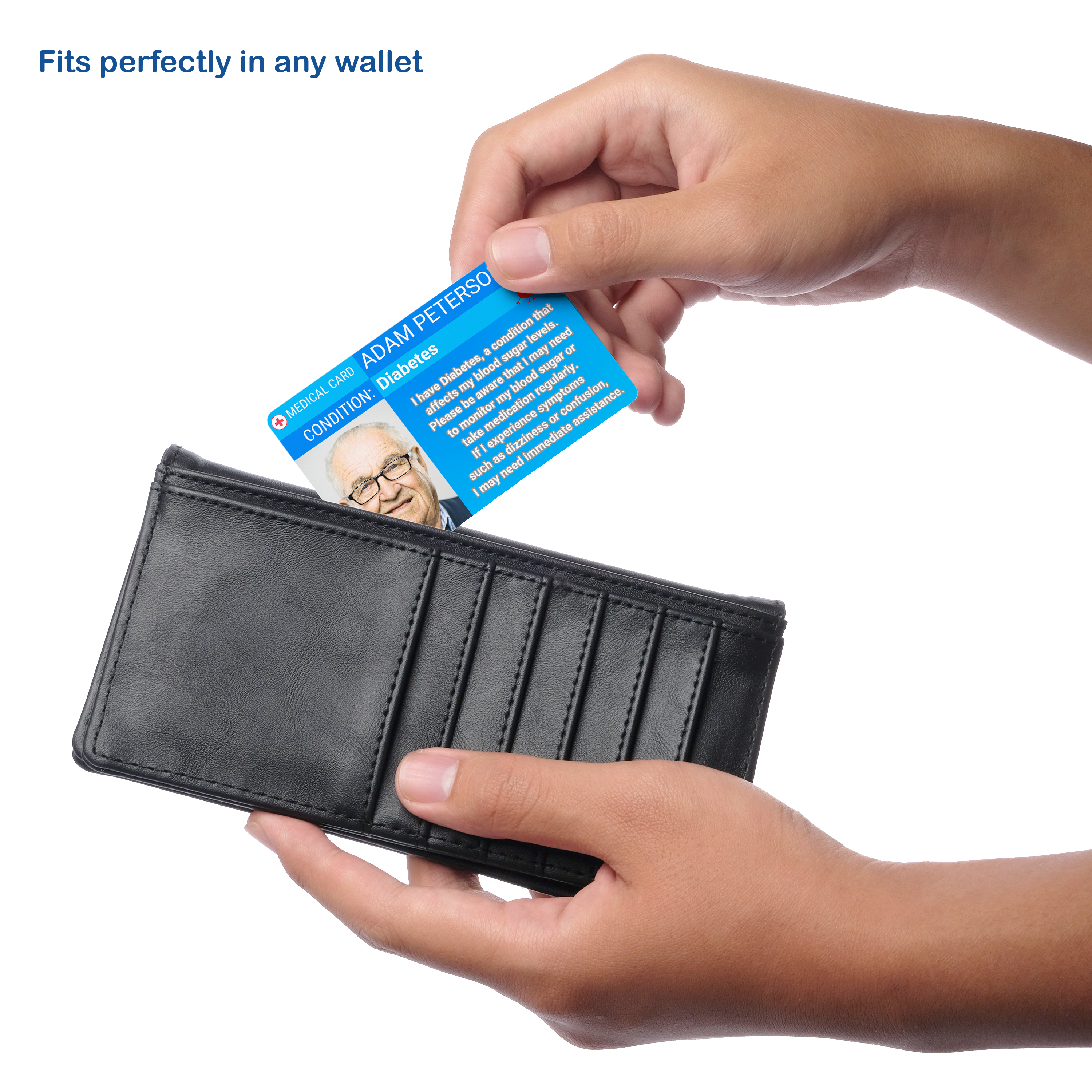 SIMPLECARD Diabetes Medical ID Card - Personalised ICE Awareness Card