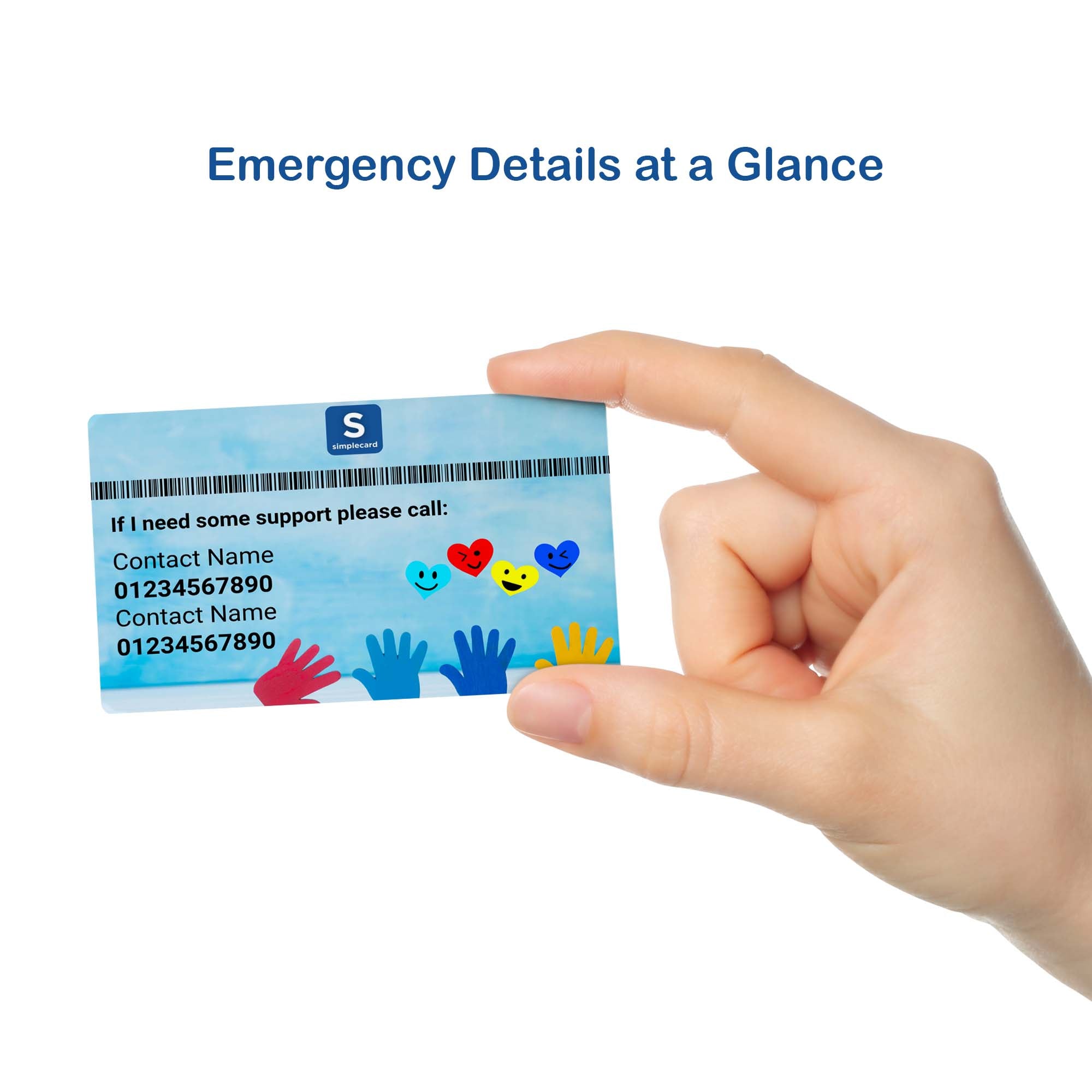 SIMPLECARD Autism Medical ID Card - Personalised ICE Awareness Card