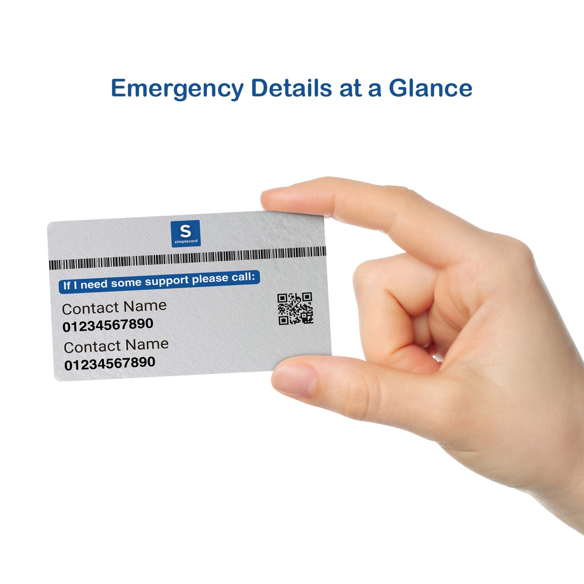 SIMPLECARD Dementia Awareness Medical ID Card - Personalised ICE Awareness Card
