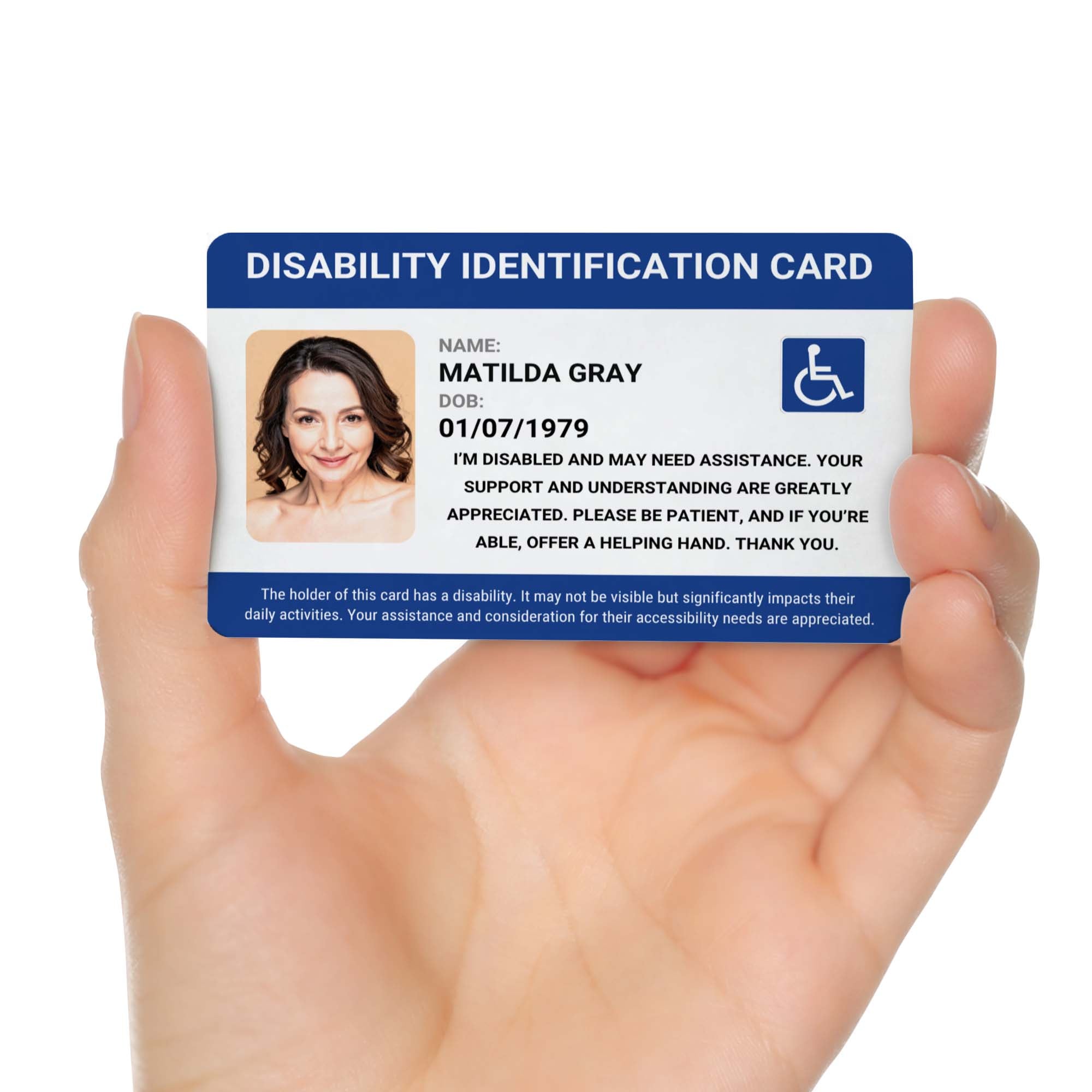 Disability Identification Card for Daily Assistance & Medical Support