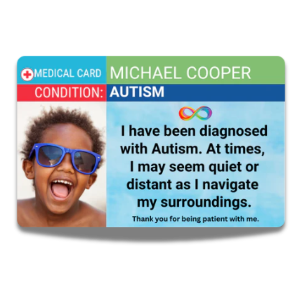 SIMPLECARD Autism Medical ID Card - Personalised ICE Awareness Card