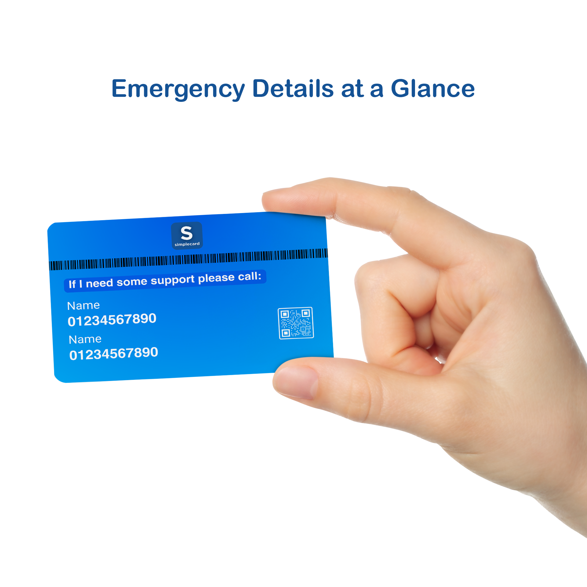 SIMPLECARD Diabetes Medical ID Card - Personalised ICE Awareness Card