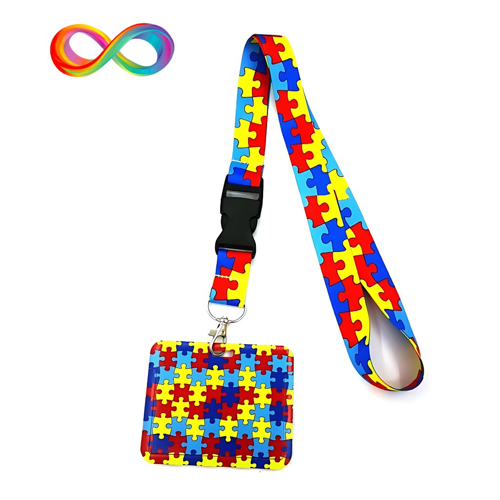 Autism Pattern Lanyard and Badge Holder - Simple Card