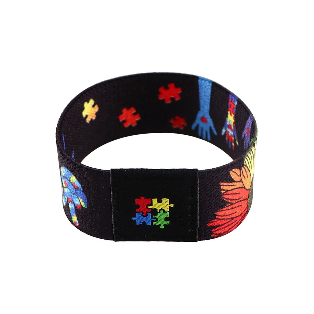 Autism Puzzle Style Stretch Wristband for Adults - Simple Card