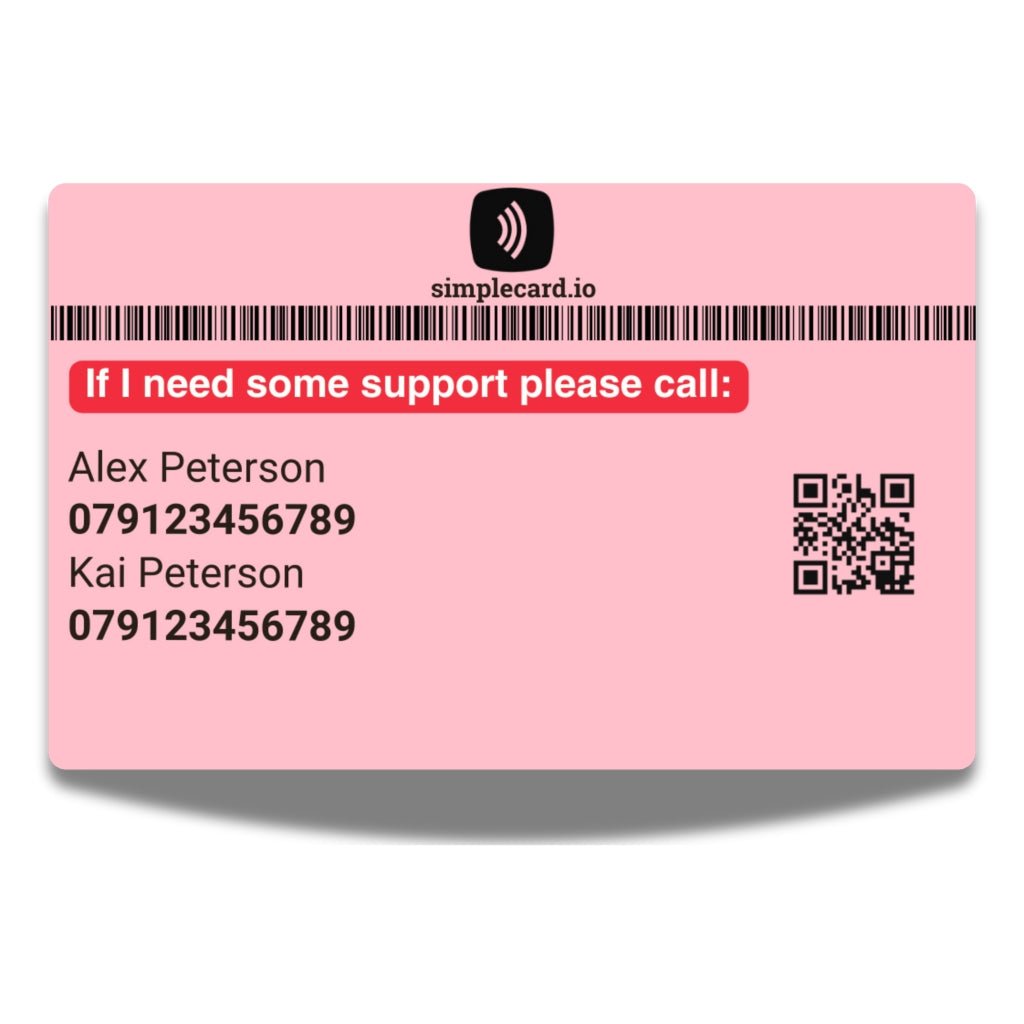 SIMPLECARD Cardiovascular Medical ID Card - Personalised ICE Awareness Card.