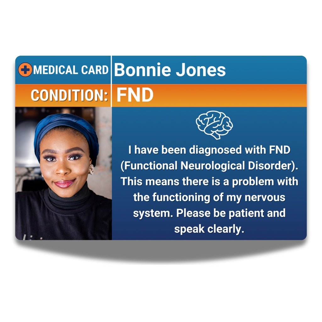 SIMPLECARD Functional Neurological Disorder (FND) Medical ID Card - Personalised ICE Awareness Card.