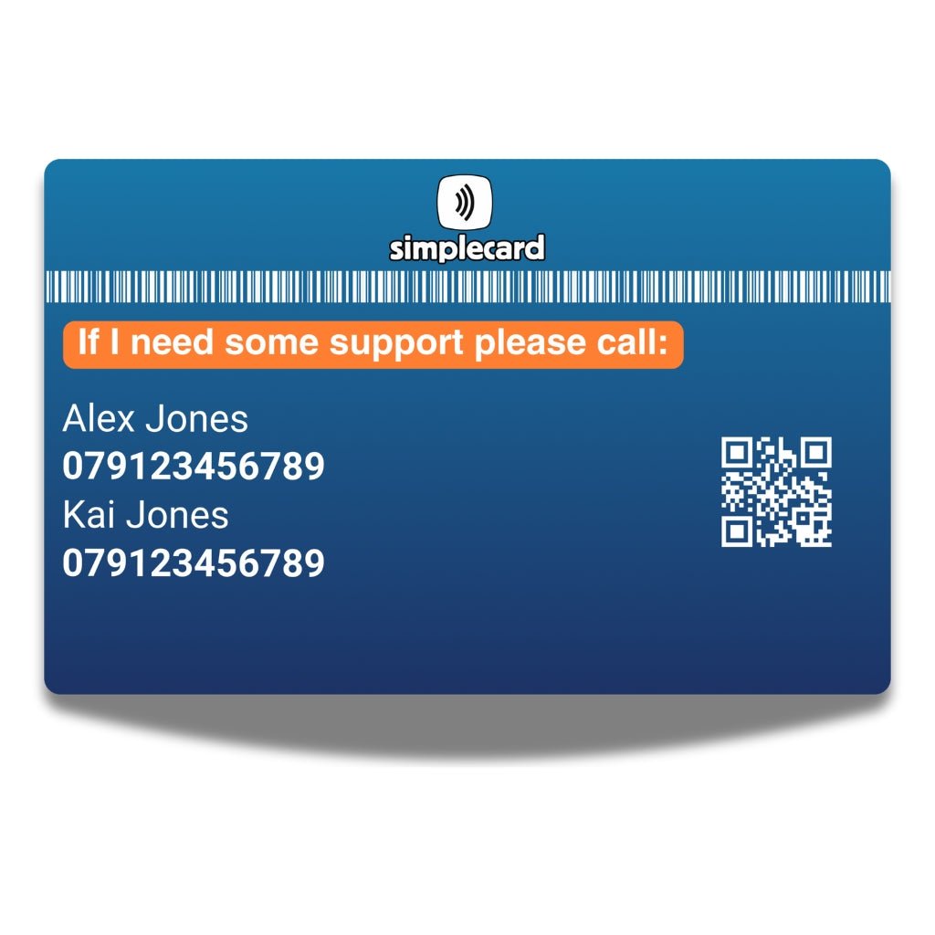 SIMPLECARD Functional Neurological Disorder (FND) Medical ID Card - Personalised ICE Awareness Card.