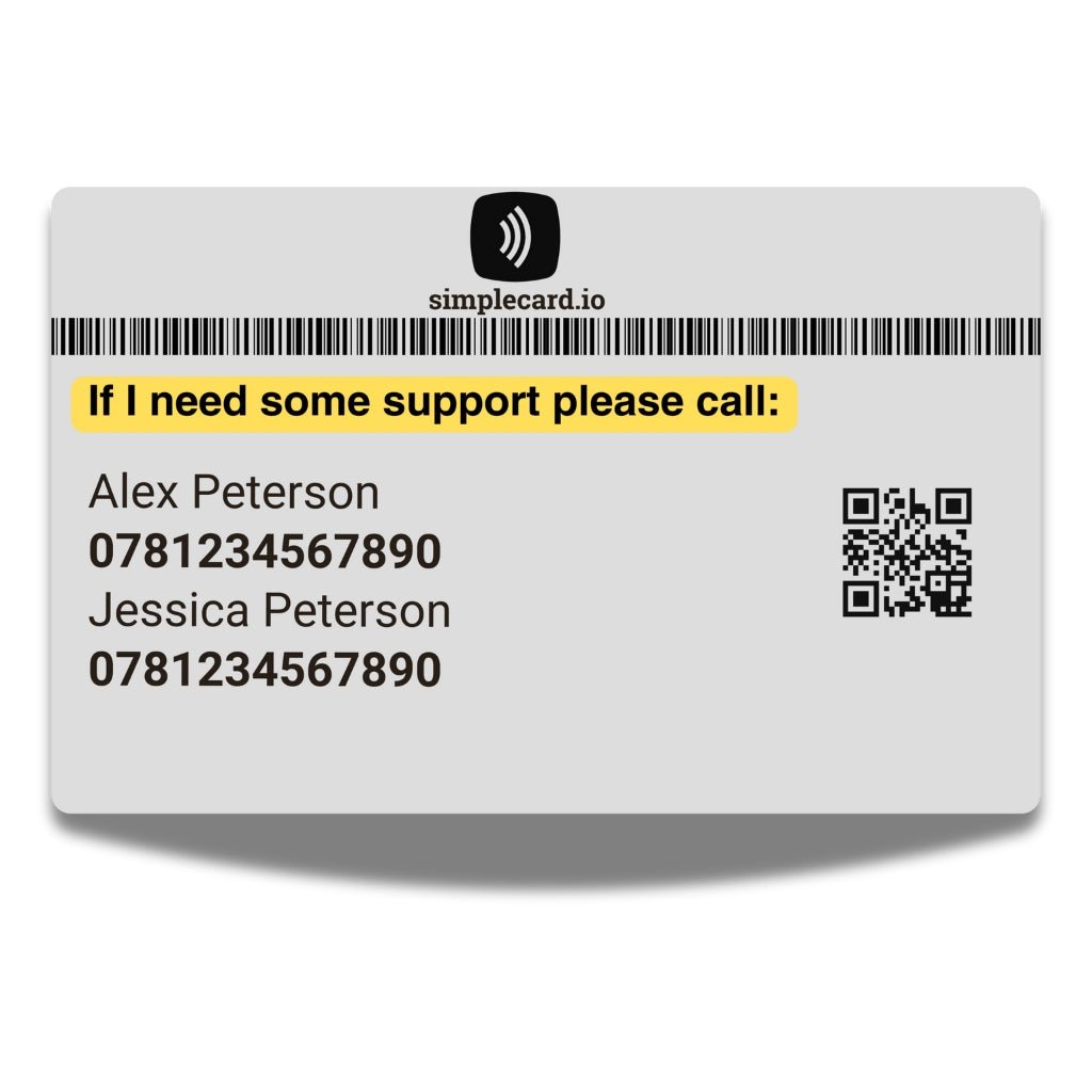 SIMPLECARD Hearing Impairment Medical ID Card - Personalised ICE Awareness Card.