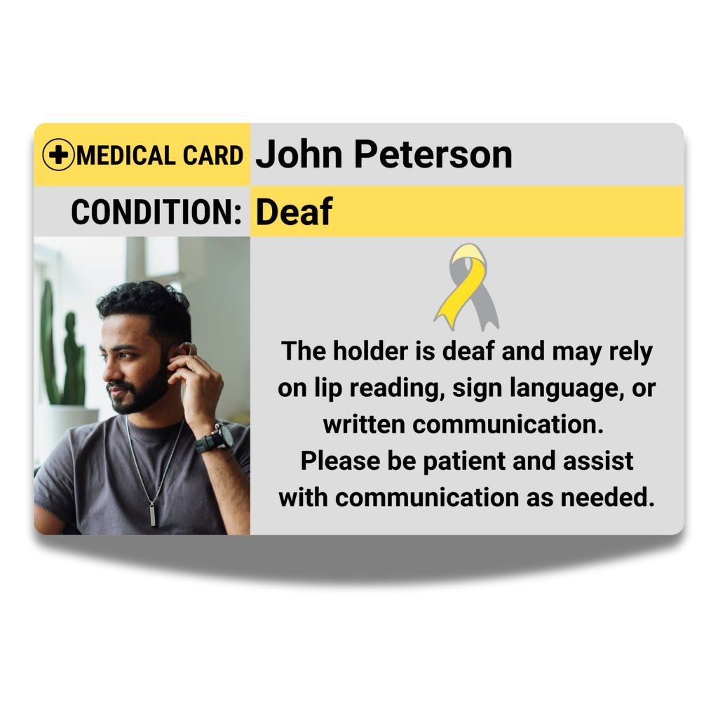 SIMPLECARD Hearing Impairment Medical ID Card - Personalised ICE Awareness Card.