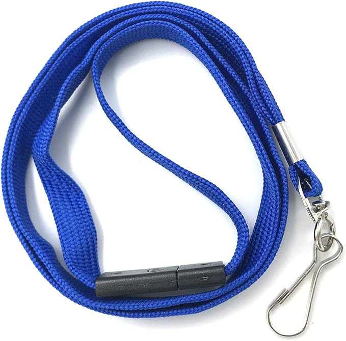 Lanyards for ID Badges with Safety Breakaways and Metal Lobster Clips.