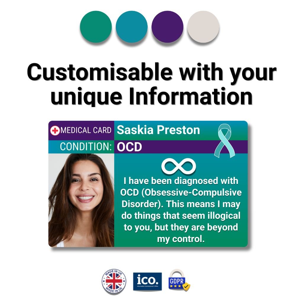 SIMPLECARD OCD Medical ID Card - Personalised ICE Awareness Card.