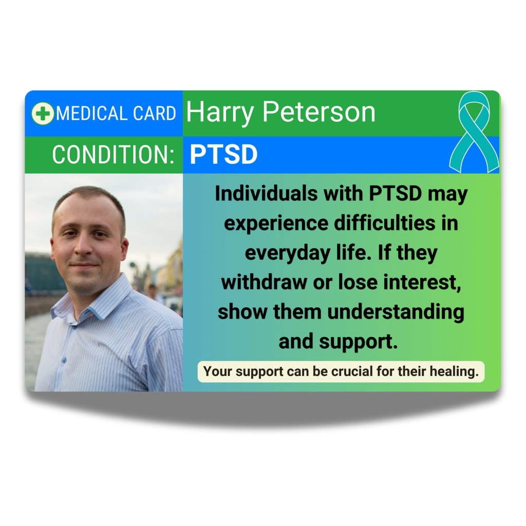 SIMPLECARD PTSD Medical ID Card - Personalised ICE Awareness Card.