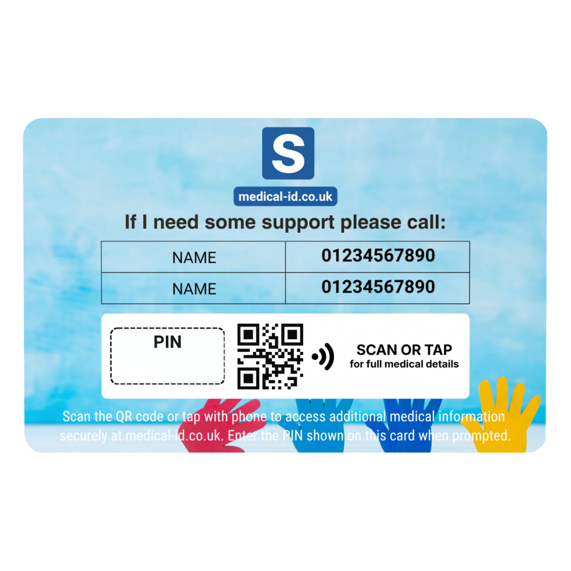 SIMPLECARD Autism Medical ID Card - Personalised ICE Awareness Card