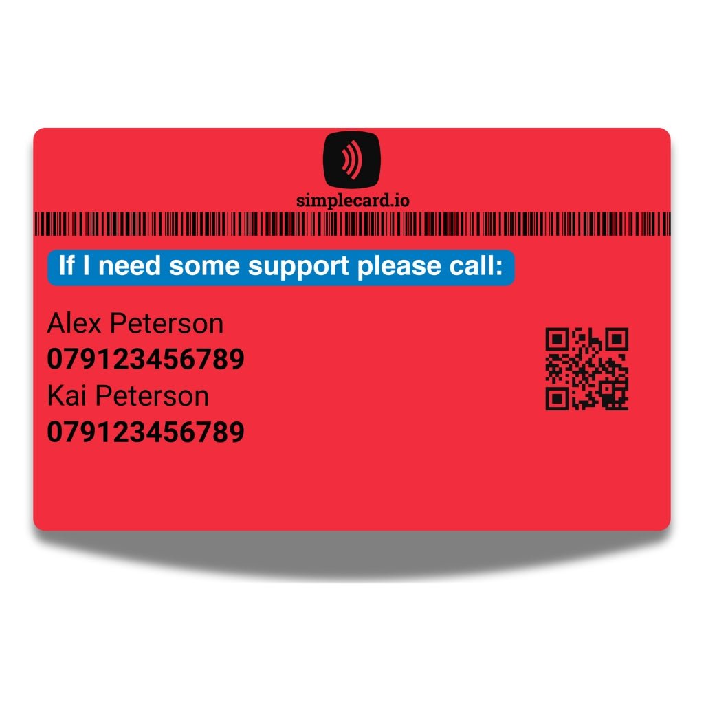 SIMPLECARD Stroke Medical ID Card - Personalised ICE Awareness Card.